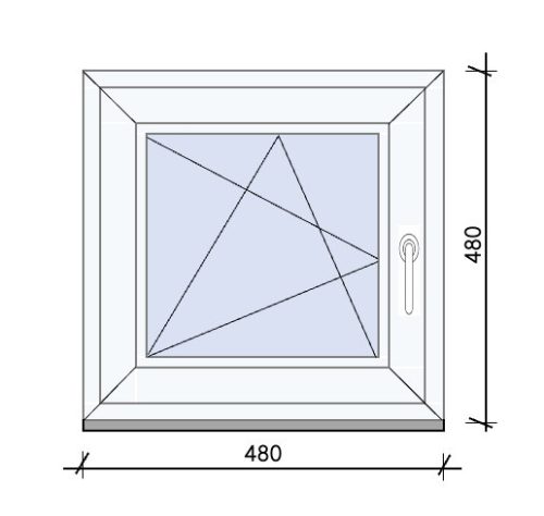 48×48 cm nyíló ablak