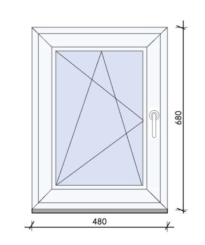 48x68 cm nyíló ablak