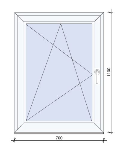 DM ablak bukó-nyíló 2rtg 70x110