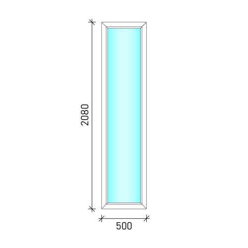 Oldalvilágító műanyag ablak 50x208