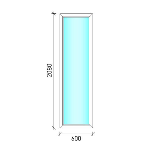 Oldalvilágító műanyag ablak 60x208